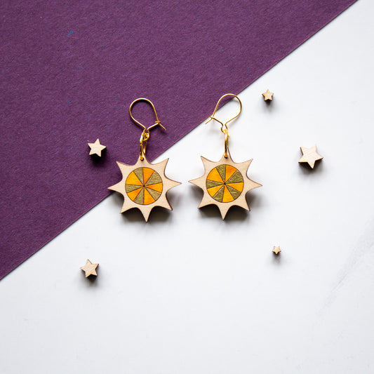 Celestial Sun Segment Earrings
