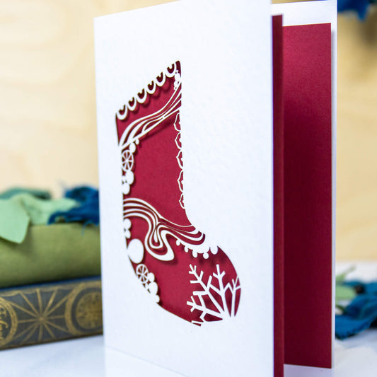 Christmas Stocking Card - Laser Cut