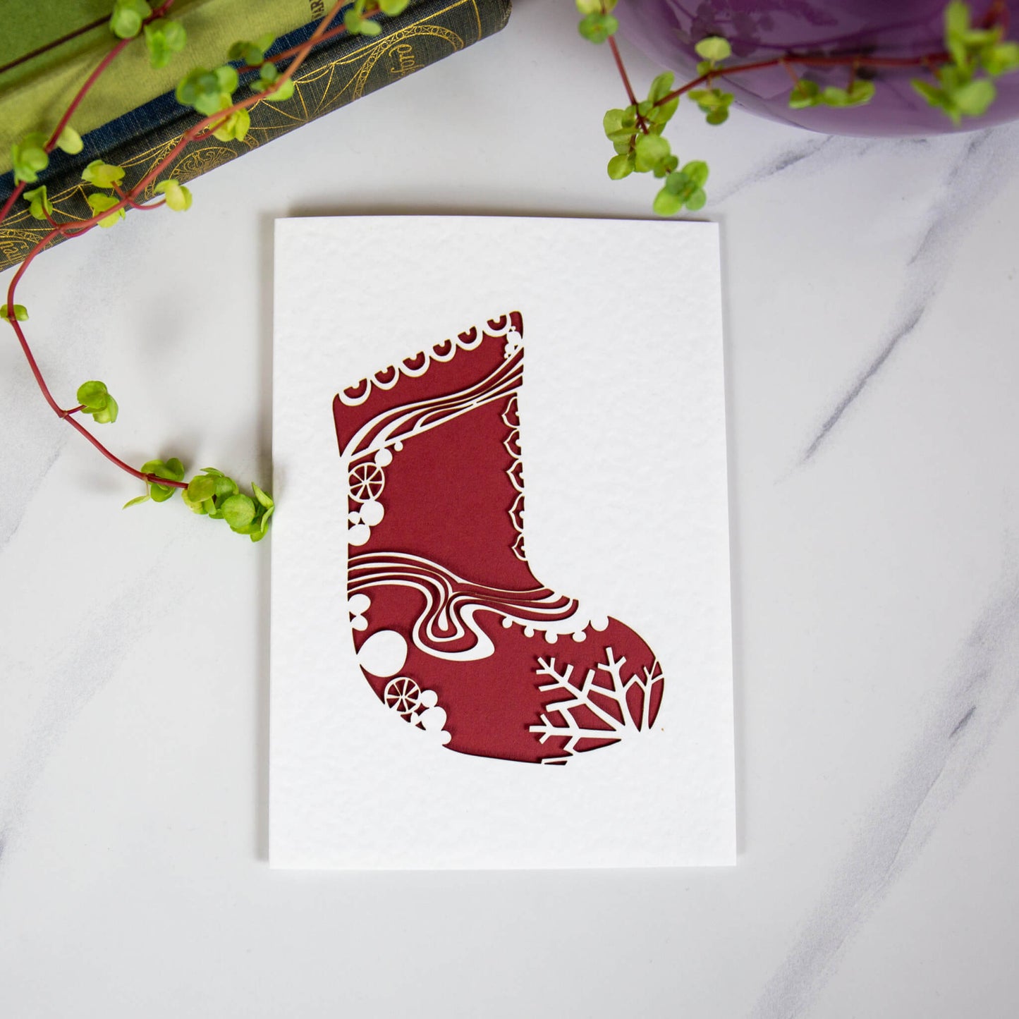 Christmas Stocking Card - Laser Cut
