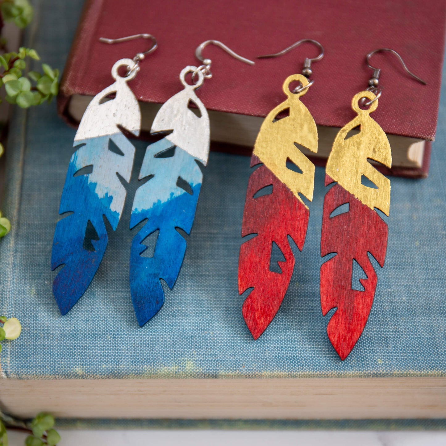 Large Feather Earrings