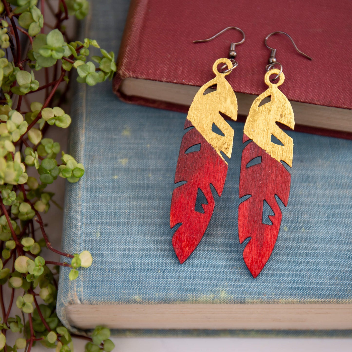 Large Feather Earrings