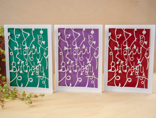 Happy Birthday Greetings Card - Laser Cut