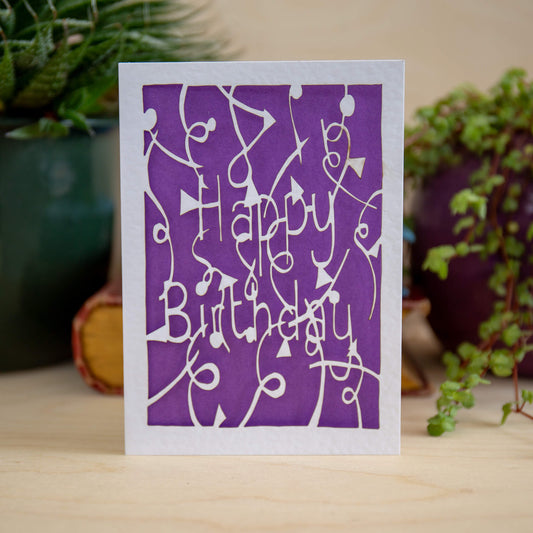Happy Birthday Greetings Card - Laser Cut