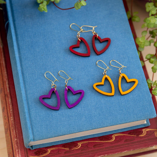 Colour Me Loved Heart Earrings