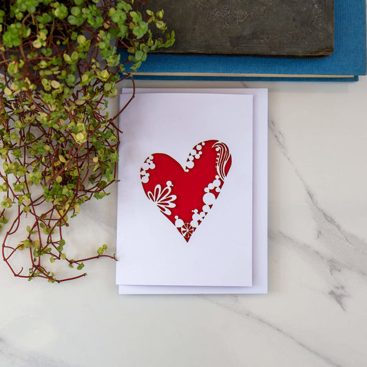 Heart Greetings Card - Laser Cut