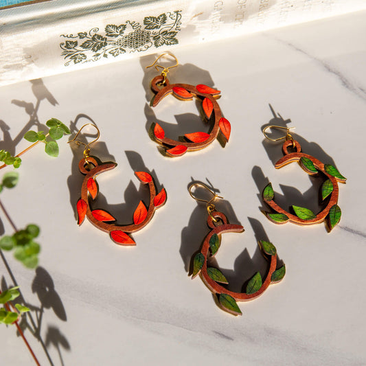 Leaf Wreath Hoop Earrings