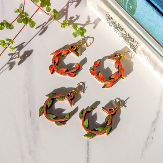 Leaf Wreath Hoop Earrings