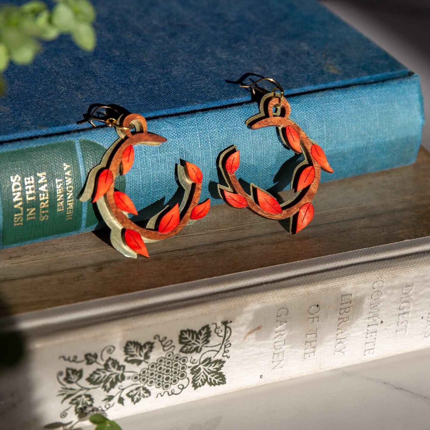 Leaf Wreath Hoop Earrings