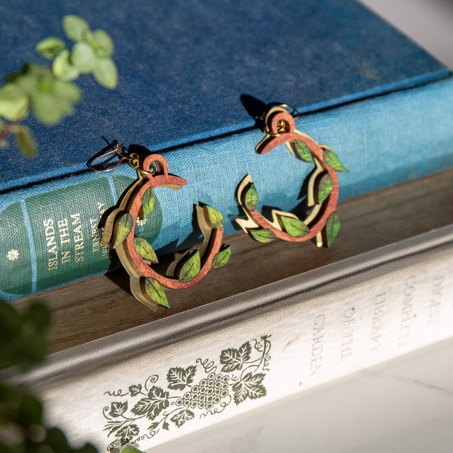 Leaf Wreath Hoop Earrings