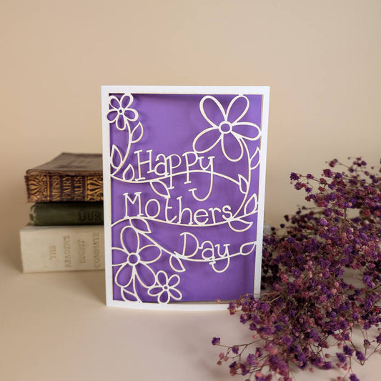 Happy Mothers Day Greetings Card - Laser Cut