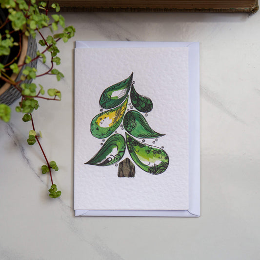 Christmas Tree Illustration Card
