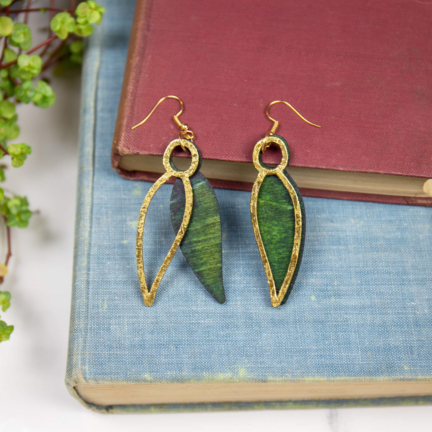 Double Layer Leaf Earrings