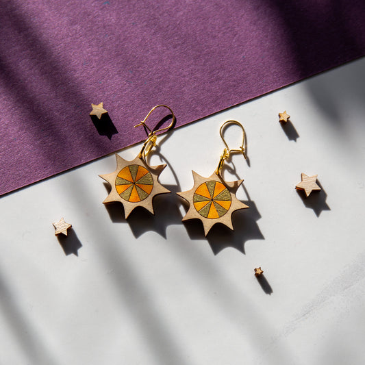 Celestial Sun Segment Earrings