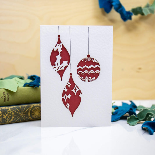 Christmas Baubles Card - Laser Cut