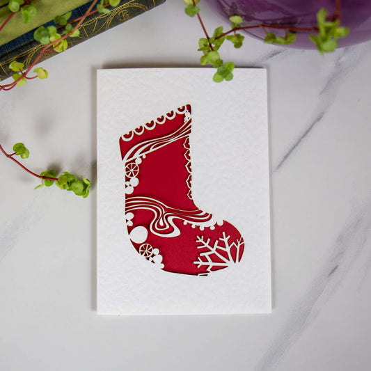 Christmas Stocking Card - Laser Cut