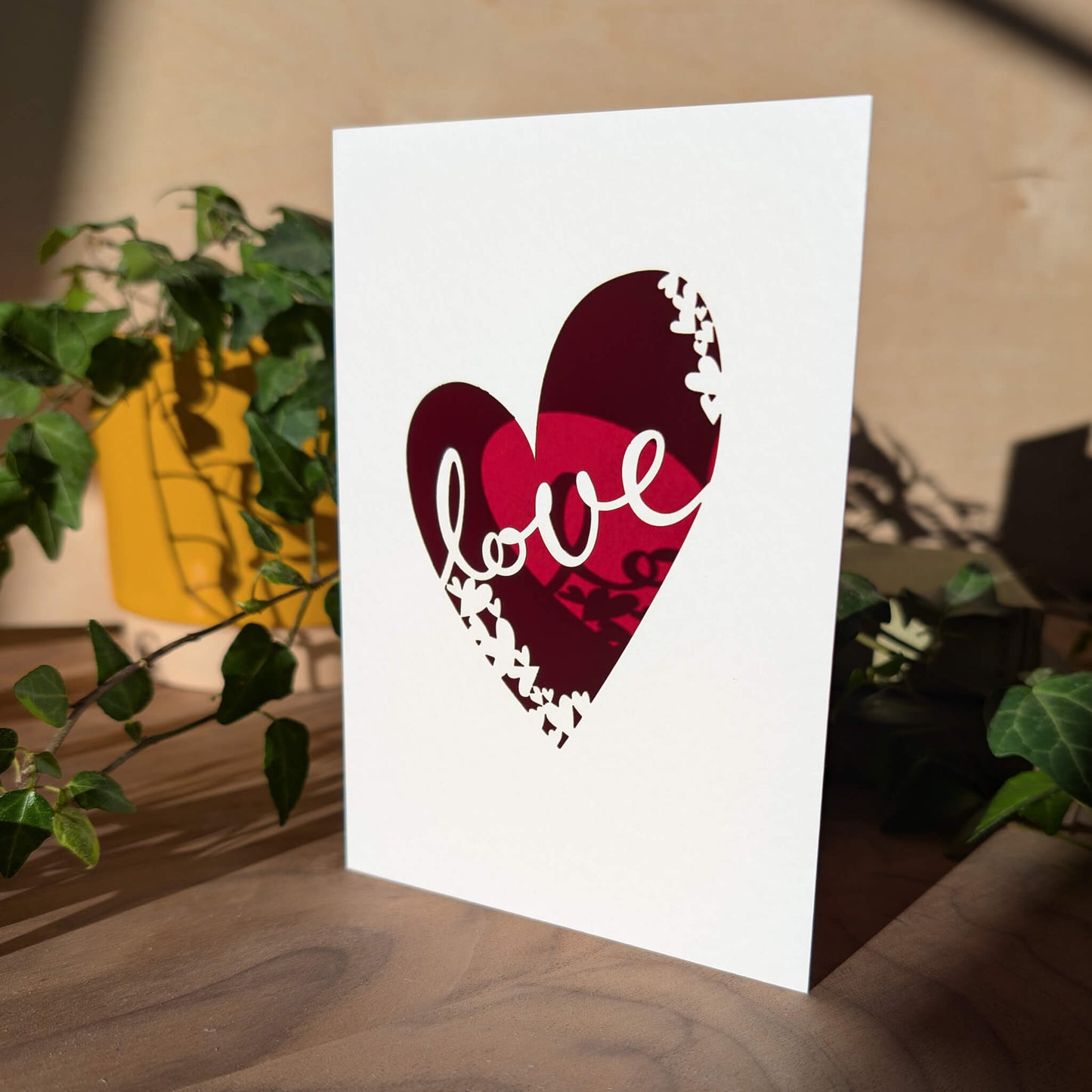 Valentine's Love Greetings Card - Laser Cut