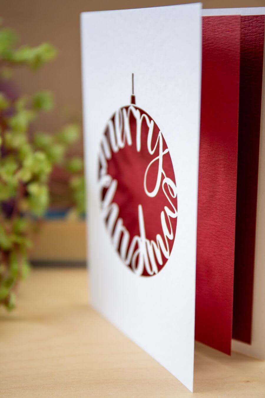 Merry Christmas Bauble Card - Laser Cut