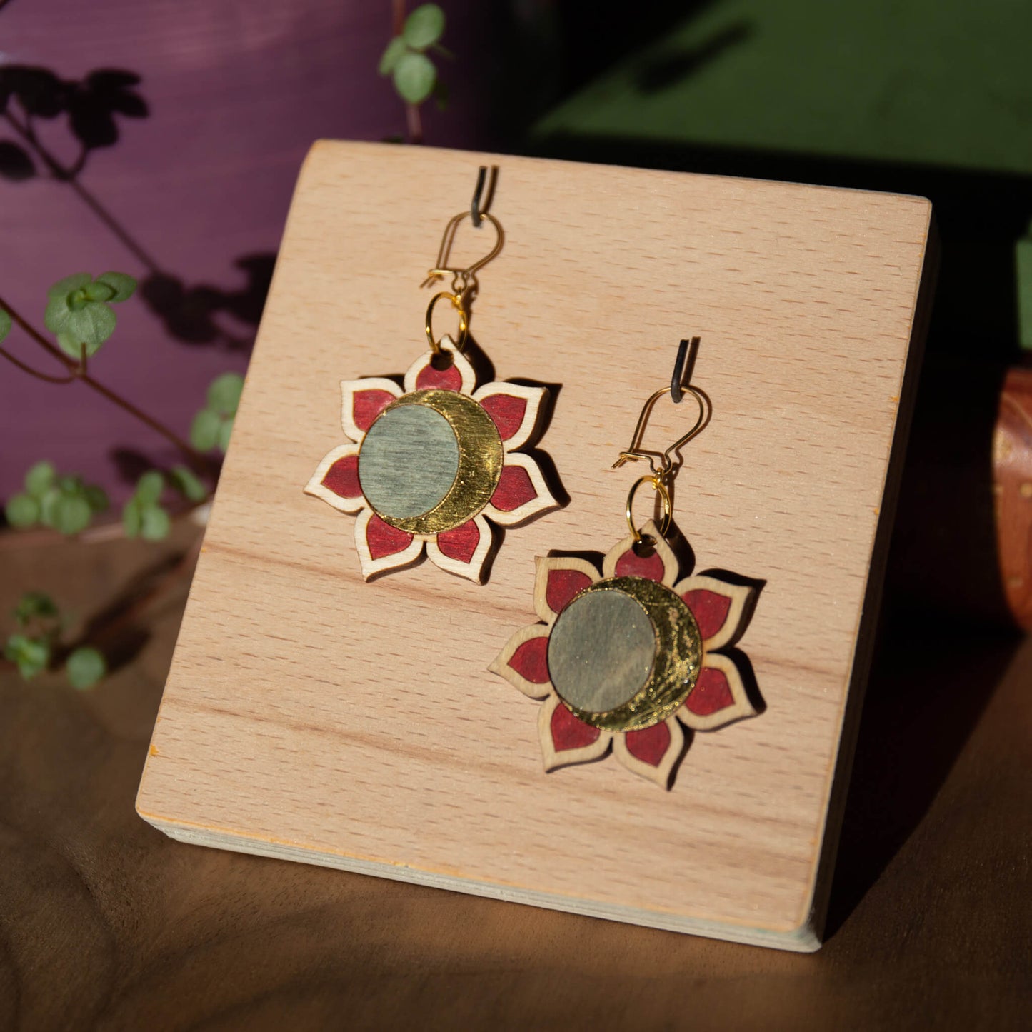 Moon & Sun Flower Earrings