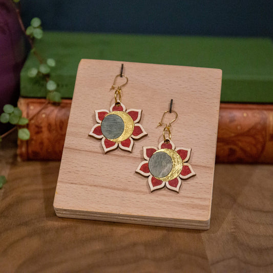 Moon & Sun Flower Earrings