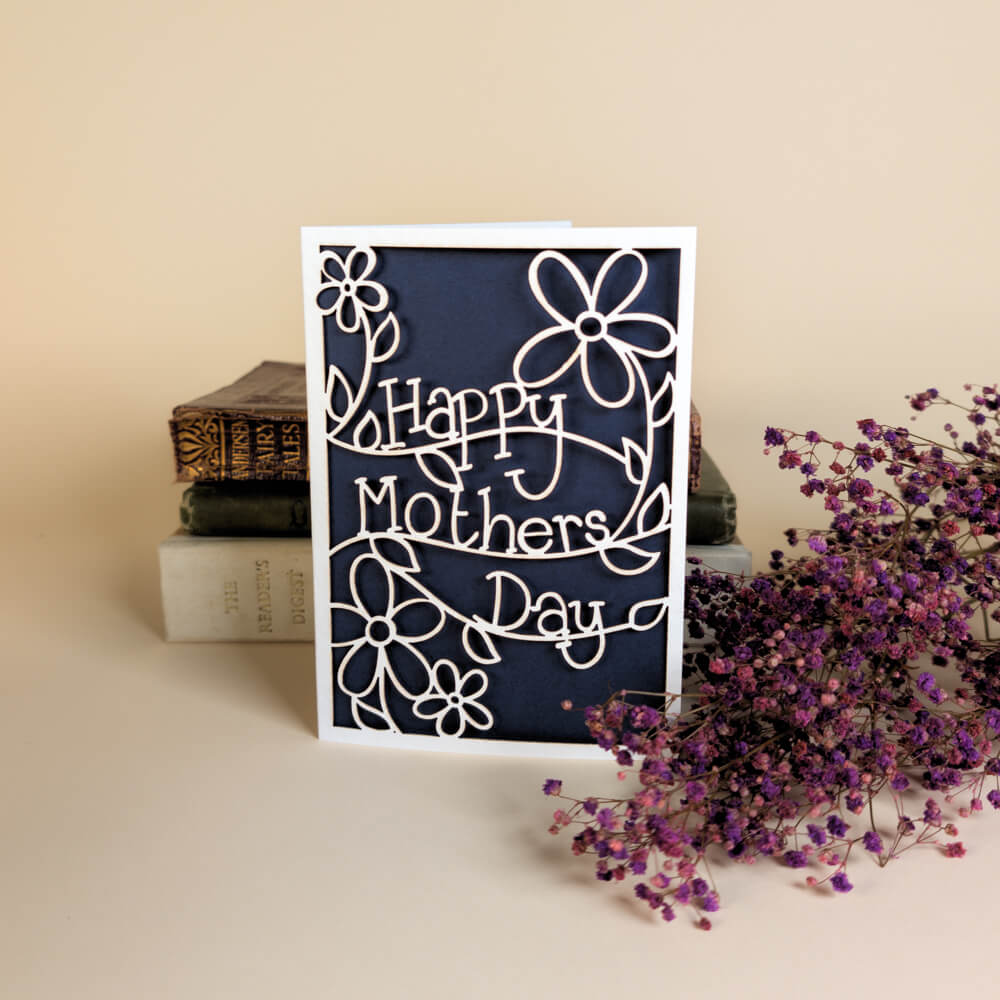 Happy Mothers Day Greetings Card - Laser Cut