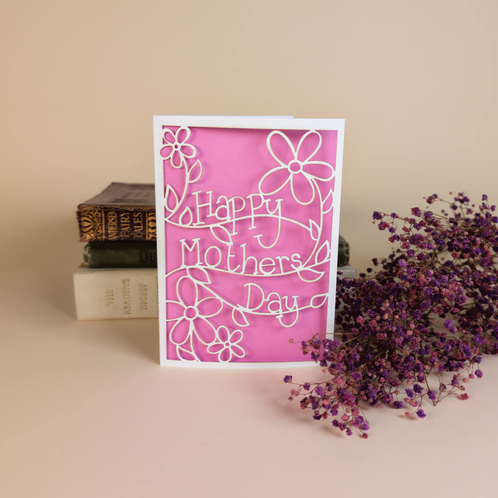 Happy Mothers Day Greetings Card - Laser Cut