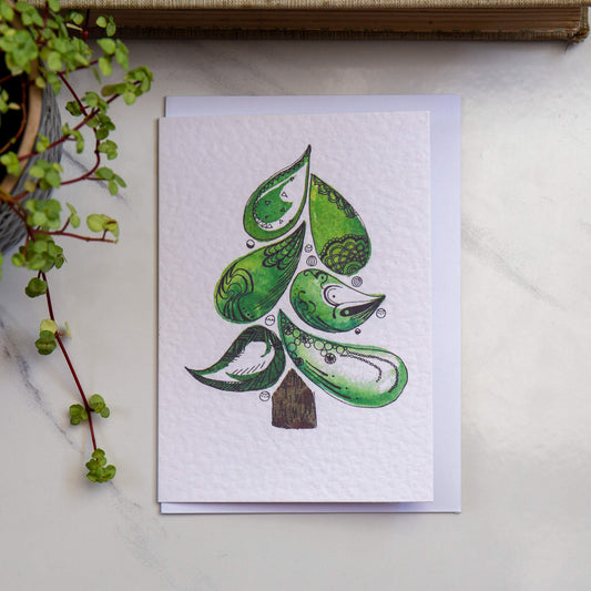 Christmas Tree Illustration Card