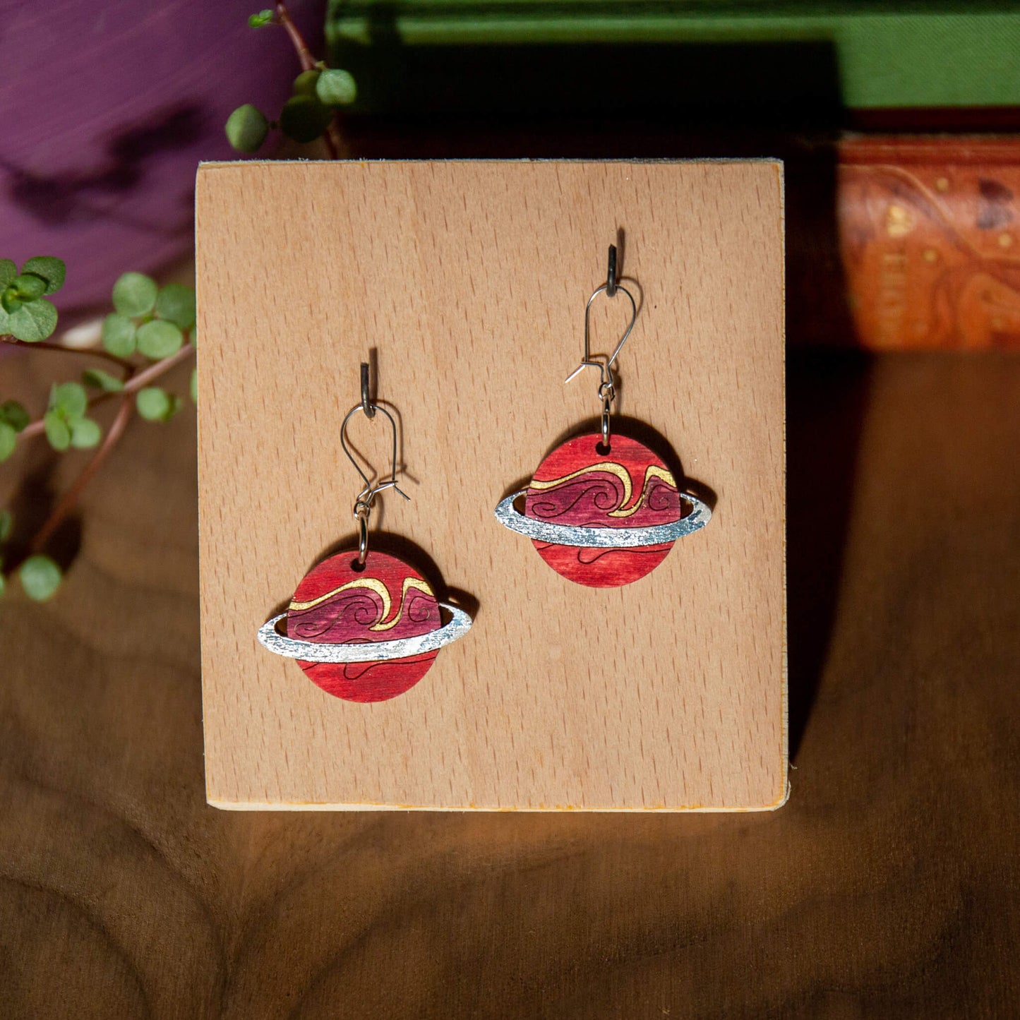 Celestial Silver Planet Earrings